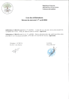 Liste des délibérations – Séance du 1er avril